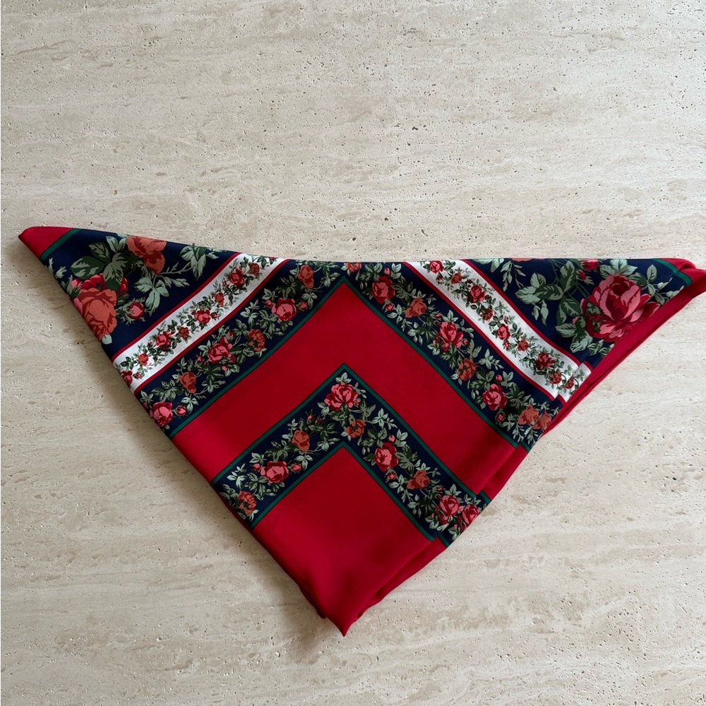 Yves Saint Laurent Floral Silk Square ScarfπΉ - Picture 4 of 10